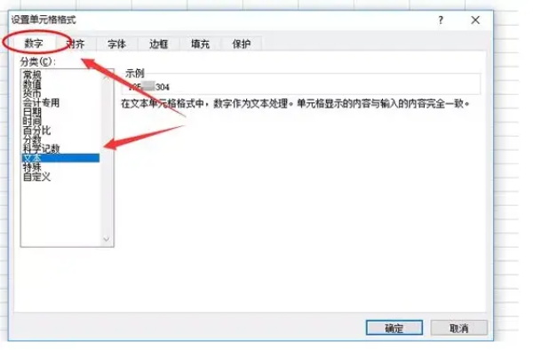 格式-设置单元格格式-数字-文本
