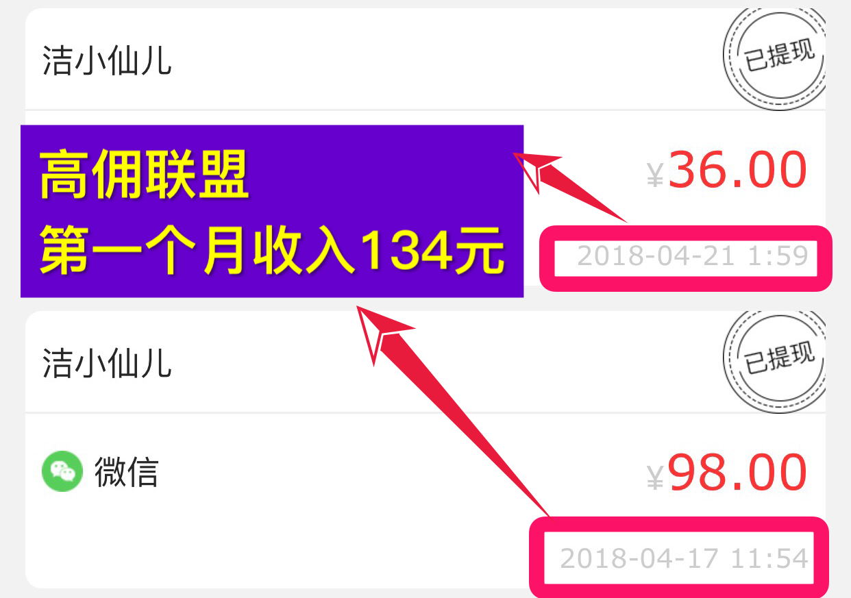 高佣联盟第一个月收入也只有100多元